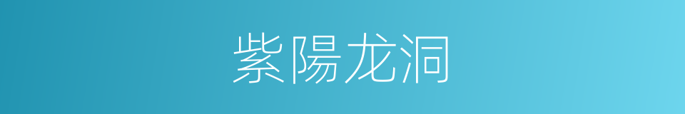 紫陽龙洞的同義詞