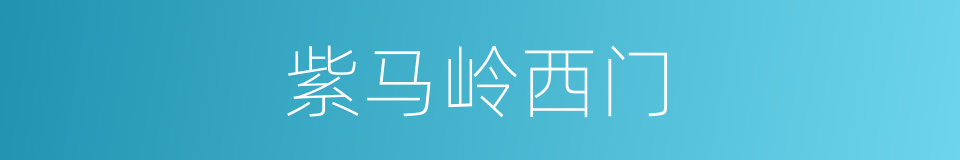紫马岭西门的同义词