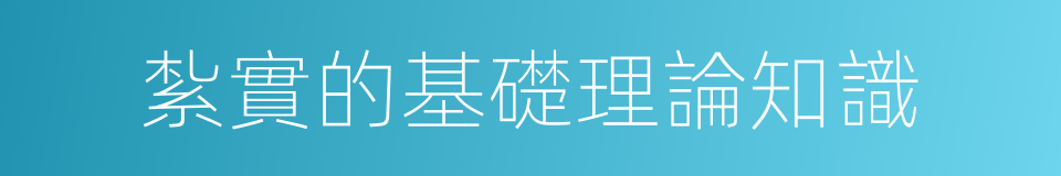 紮實的基礎理論知識的同義詞