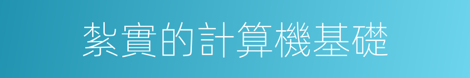 紮實的計算機基礎的同義詞
