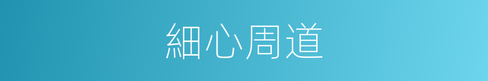 細心周道的同義詞