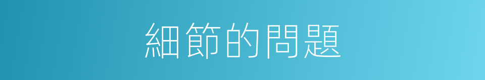 細節的問題的同義詞
