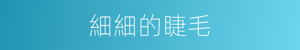 細細的睫毛的同義詞