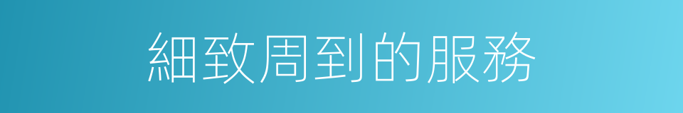 細致周到的服務的同義詞