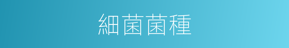 細菌菌種的同義詞