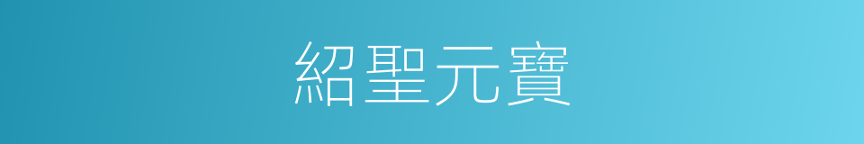 紹聖元寶的同義詞