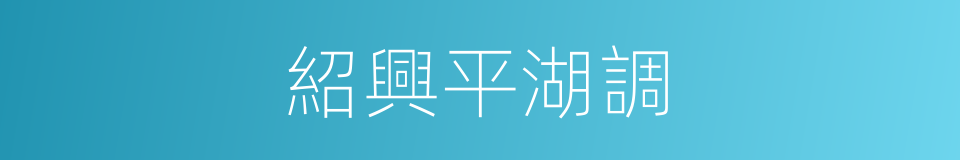 紹興平湖調的同義詞