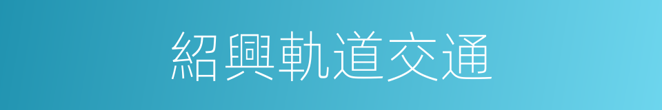 紹興軌道交通的同義詞