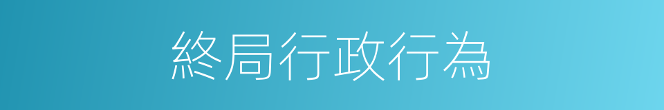 終局行政行為的同義詞