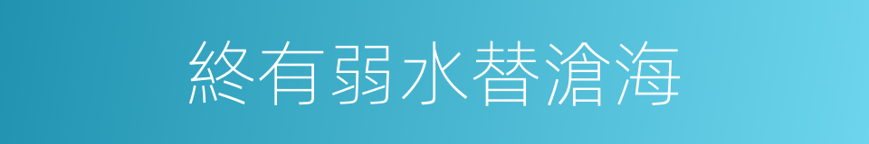 終有弱水替滄海的同義詞