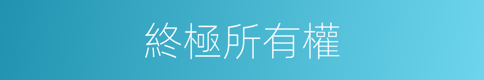 終極所有權的同義詞