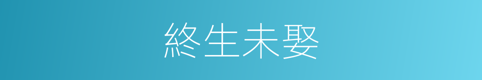 終生未娶的同義詞