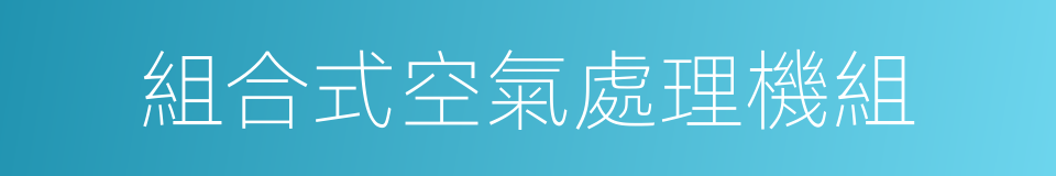 組合式空氣處理機組的同義詞