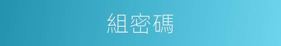 組密碼的同義詞