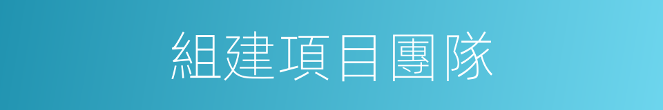 組建項目團隊的同義詞