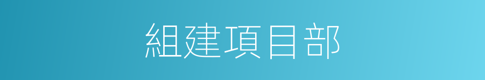 組建項目部的同義詞