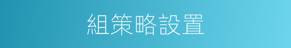 組策略設置的同義詞