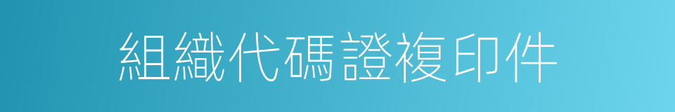 組織代碼證複印件的同義詞