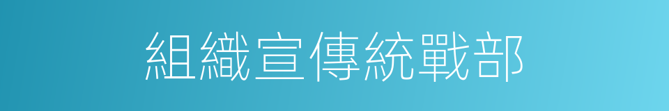 組織宣傳統戰部的同義詞