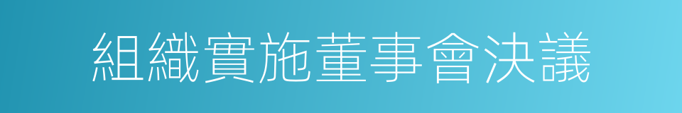 組織實施董事會決議的同義詞