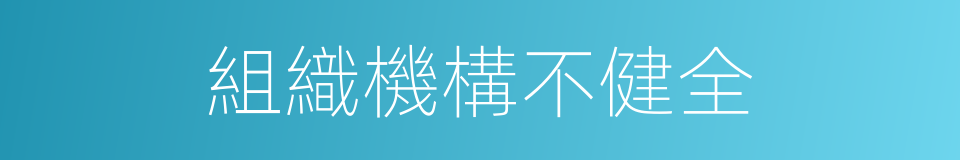 組織機構不健全的同義詞