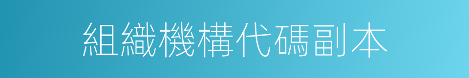 組織機構代碼副本的同義詞