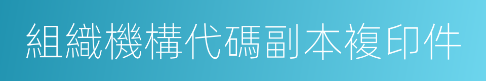 組織機構代碼副本複印件的同義詞