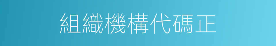 組織機構代碼正的同義詞