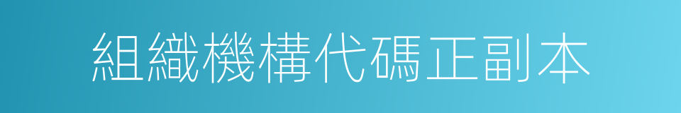 組織機構代碼正副本的同義詞