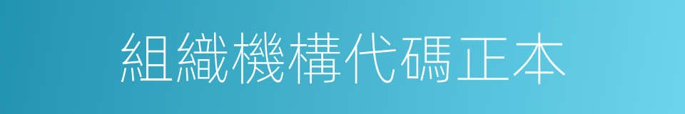 組織機構代碼正本的同義詞