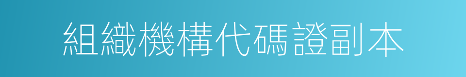 組織機構代碼證副本的同義詞