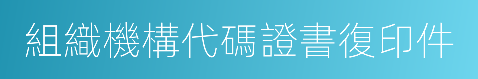 組織機構代碼證書復印件的同義詞