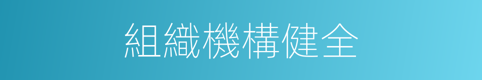 組織機構健全的同義詞