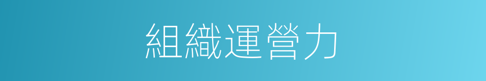 組織運營力的同義詞