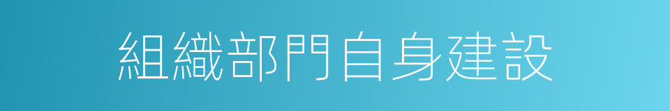 組織部門自身建設的同義詞