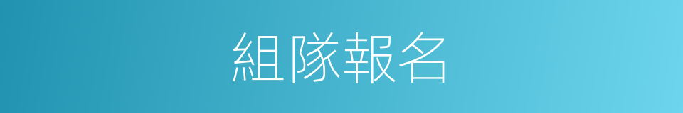 組隊報名的同義詞