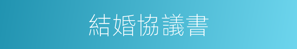 結婚協議書的同義詞