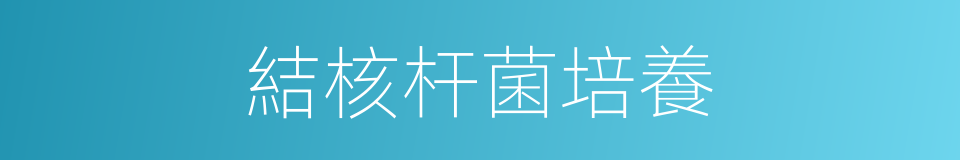 結核杆菌培養的同義詞