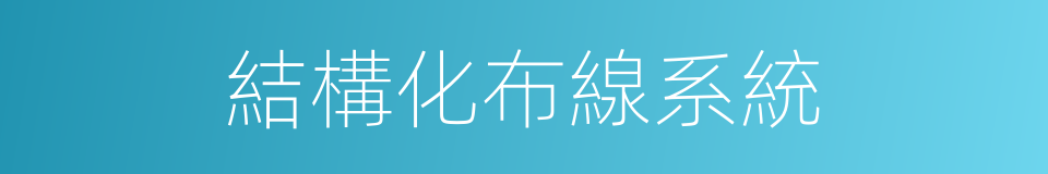 結構化布線系統的同義詞