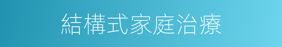 結構式家庭治療的同義詞