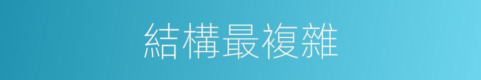 結構最複雜的同義詞