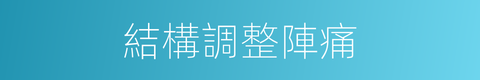 結構調整陣痛的同義詞