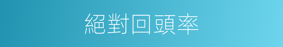 絕對回頭率的同義詞