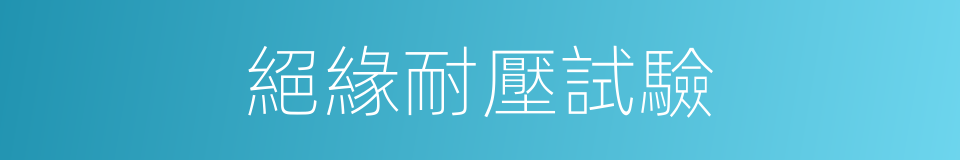 絕緣耐壓試驗的同義詞