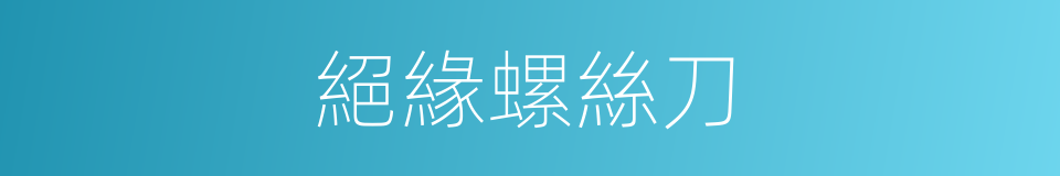 絕緣螺絲刀的同義詞