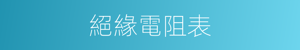 絕緣電阻表的同義詞