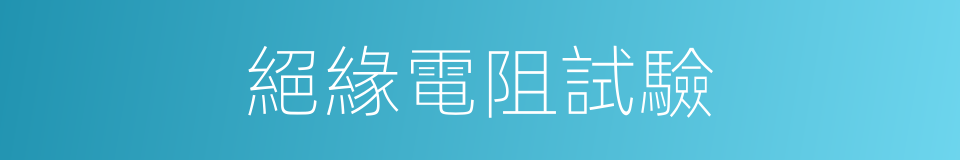 絕緣電阻試驗的同義詞