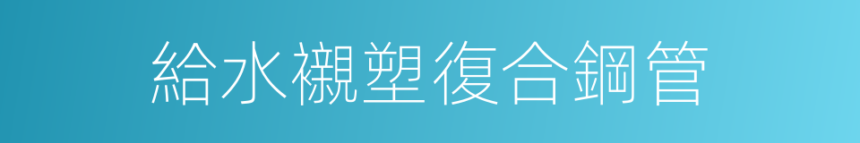 給水襯塑復合鋼管的同義詞