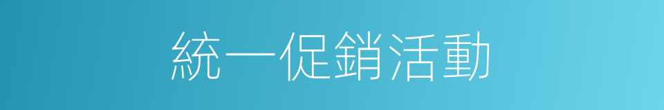 統一促銷活動的同義詞