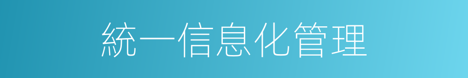 統一信息化管理的同義詞